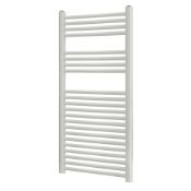 (Gh27) Towel Radiator 1100 x 500mm White 1667BTU. Flat Front Matt Steel Construction Water Cent...