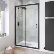 New 1200mm - 6mm Black Frame Sliding Shower Door. RRP £388.99. Jsb1200B .Stylish Matte Black F...