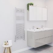 NEW (C159) FLAT LADDER TOWEL RADIATOR 1200 X 450MM CHROME 1136BTU . High quality chrome-plated