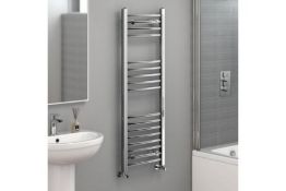 New 1200x400mm - 20mm Tubes - Chrome Curved Rail Ladder Towel Radiator. Nc1200400.Our Nancy 12
