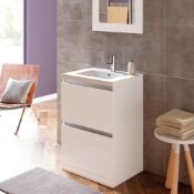 New (Q55) Carino 800mm 2 Drawer Floor Standing Vanity Unit. _ Fully Handle less Design _ ...