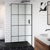 New 1000mm - 8mm Designer Black Shoji Wet room Panel. Shb1000. RRP £399.99. Stylish Matte Bla...