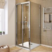 760x760mm - 6mm - Elements Easy clean Bi Fold Door Shower Enclosure. RRP £259.99. 6mm Easy cle...