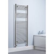 (Gh26) Towel Radiator 1600 x 600mm Chrome 1889BTU. Flat Front Chrome-Plated Steel Construction ...