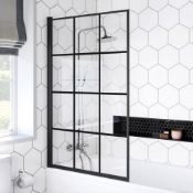 New Easy Clean Matt Black Crittall Style Bath Screen - 800mm. Bss800.RRP £179.99.