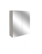 New (R24) Alba 600mm Mirror Unit Nebraska Oak. RRP £260.00. A Minimalist Nebraska Oak 2 Door/ ...