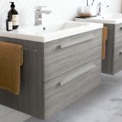 New (R21) Morina 800mm 2 Drawer Wall Hung Vanity Unit. Blum Drawer Fittings Includes Chrome T...