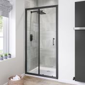 New 1000mm - 6mm Black Frame Sliding Shower Door. RRP £424.99. Gsb1000B. Stylish Matte Black F...