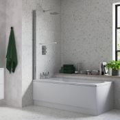New (R79) 1500x800mm 6mm Straight Bath Screen With Rail.