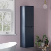 New (Q12) Lambra 350mm 2 Door Wall Hung Tall Unit - Matt Indigo. RRP £224.09. Lambra Modular B...