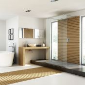 New (Q53) 1200x900mm Rectangular Slate Effect Shower Tray In Grey. Manufactured In The Uk From ...