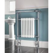 New (R95) Bathroom Radiator 952 x 659 mm Chrome 1699 BTU. Traditional Victorian Powder-Coated St...