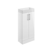 New (R55) Volta 400 mm 2 Door Floor Standing Vanity Unit _ White Gloss. RRP £375.99. Volta C...