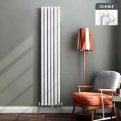 New 1800x240 mm Gloss White Double Oval Tube Vertical Radiator RRP £271.99. Designer Touch - T