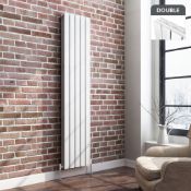 New 1800x360 mm Gloss White Double Flat Panel Vertical Radiator. RRP £307.99. Ultra-modern in d