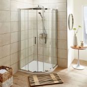 New (T18) 800x800mm - Premium Easyclean Sliding Door Quadrant Shower Enclosure. RRP £499.99 H...