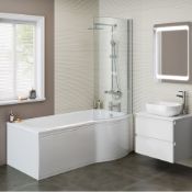 New (V6) 1700mm - Left Hand P-Shaped Bath. RRP £499.99. 5mm Of High Gloss Acrylic. Length: 1...