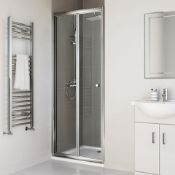 New (W105) 800mm - Elements Bi Fold Shower Door. RRP £299.99. 4mm Safety Glass, Fully Waterpr...