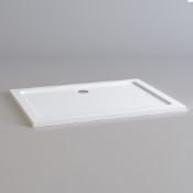 New (W67) 1100x900mm Rectangular Ultra Slim Stone Shower Tray. Low Profile Ultra Slim Design. ...
