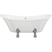 New (W3) Traditional Slim Freestanding Bath With Feet 1770mm x 705mm. RRP £1,045.00. Double En...