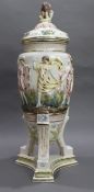 Large Italian Capodimonte Painted Ceramic Lidded Centrepiece