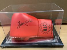 John Conteh Signed Boxing Gloving In Acrylic Case