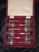 A set of six George III silver Hanoverian teaspoons.