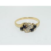 9ct gold sapphire and diamond ring