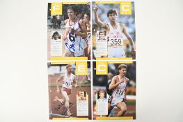 SEB COE, BRENDAN FOSTER, STEVE CRAM & PETER ELLIOTT Original signatures