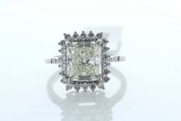 18k White Gold Halo Set Ring 3.86 Carats