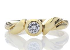 18k Rub Over Set Diamond Ring 0.17 Carats