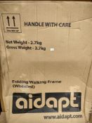 Wheeled folding walking frame RRP £40 Grade U