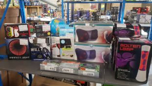 (R2P) 15 Items. 3x Molten Lamp. 2x Well Being Mini Massage Cushion. 3x Ingenious Mini Vacuum. 2x Re