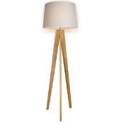 (R7N) 4 Lighting Items. 1x Verve Design Poppy Floor Lamp Natural. 2x Light Boutique Enzo 3 Light Gl