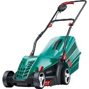(R6F) 3 Items. 1x Bosch Rotak 34 13 Corded Lawnmower. 1x Sovereign 29cm 1100W Electric Hover Mower.