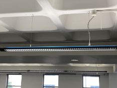 Modern Suspended strip lighting 10 sections.