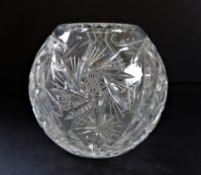 Bohemian Pinwheel Crystal Globe Vase 12cm High