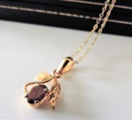 1ct Garnet Gemstone Pendant Necklace