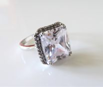 Sterling Silver 5ct White Zircon Gemstone Ring
