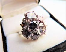 Amethyst & Pink Topaz Ring in Sterling Silver