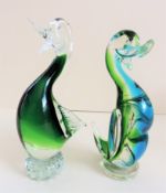 Pair Vintage Murano Glass Animal Sculptures
