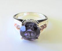 Sterling Silver 5.75 ct Royal Blue Topaz Gemstone Ring