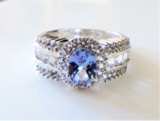 Sterling Silver Tanzanite and Topaz Ring