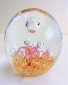 Large Art Glass Paperweight 12cm High