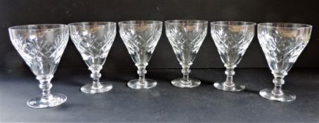 Vintage Crystal Wine Glasses Matching Set of 6