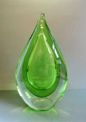 Murano Flavio Poli Teardrop Sculpture Large 26cm Tall