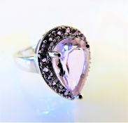 3.5 carat Lavender Quartz & Amethyst Ring