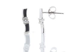9k White Gold Single Stone Fancy Claw Set Diamond Earring 0.20 Carats