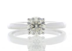 18k White Gold Solitaire Diamond Ring 0.90 Carats
