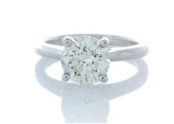 18k White Gold Single Stone Claw Set Diamond Ring 2.05 Carats
